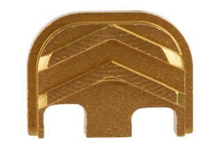 Tyrnat Designs Glock Slide Back Plate features a gold anodized finish